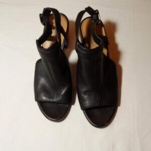 Franco Sarto Harlet Women's Leather Sandals Black Size 8.5